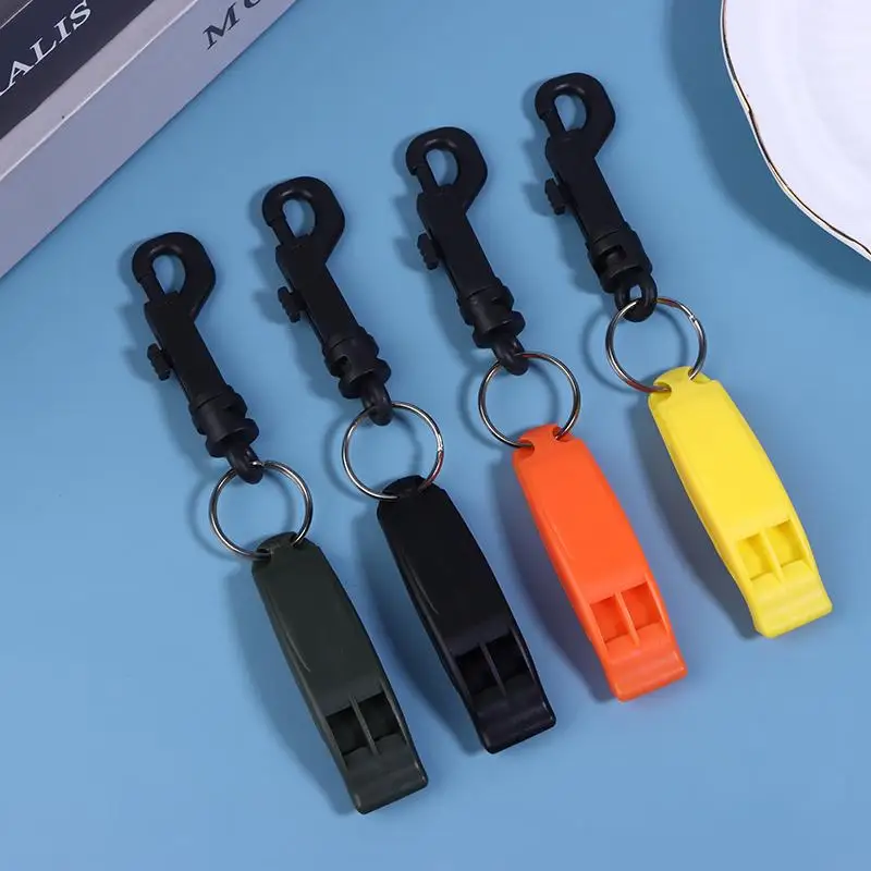 2個の緊急ホイッスル安全サバイバルホイッスル、信号ホイッスル、フック付き、アウトドアキャンプハイキング用