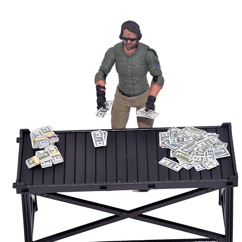 Picture 6: 3.75 Inch Action Figure 1/18 Scale Scene Accessories Miniature Prop Money US Dollars Cash & Handbag Model for Collection