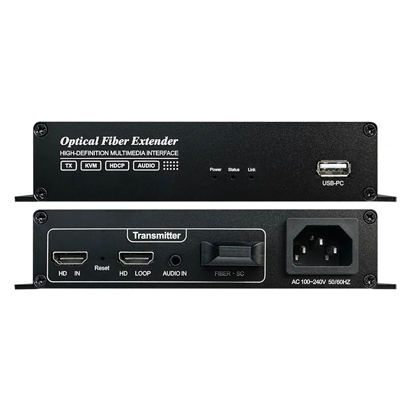 500M HD Extender Over Fiber Support 4K 60Hz Multi-mode Optical Fiber Extender HTR2S