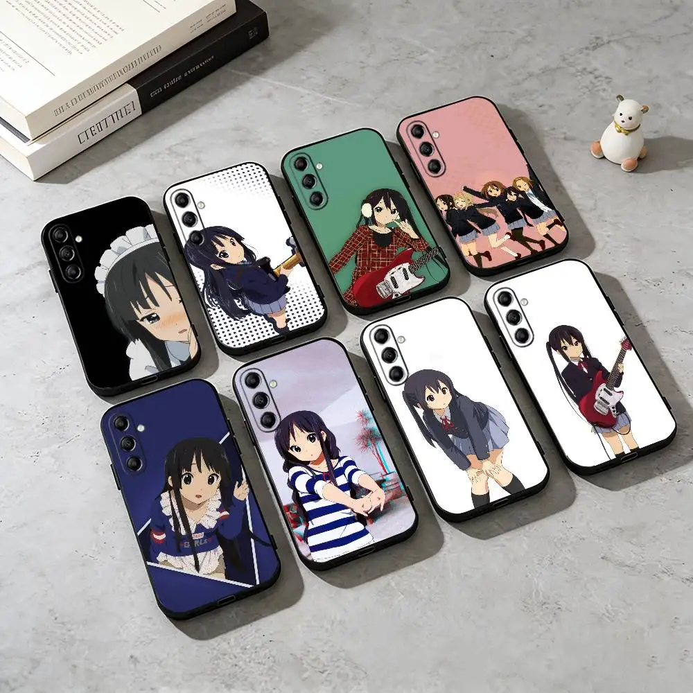 K-K-ON Mio Akiyama-KMA Funda de teléfono para Samsung Galaxy A73,A72,A71,A70,A53,A52,A51,Otras fundas negras suaves