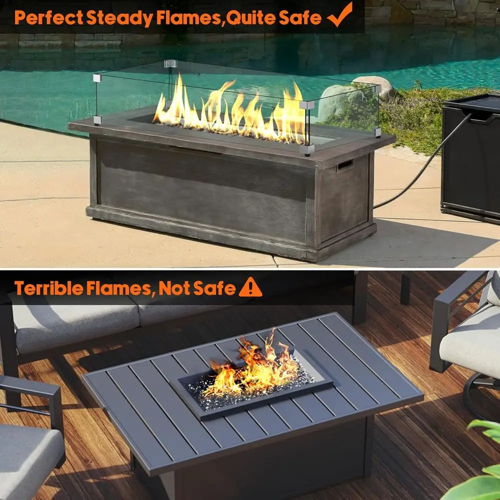 Substituição exterior retangular do protetor de vento do vidro do poço de fogo de 36x16 polegadas