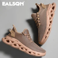 Hommes sport course noir Jogging chaussures espadrilles décontractées marron extérieur respirant maille femmes léger absorption des chocs noir Tennis 5