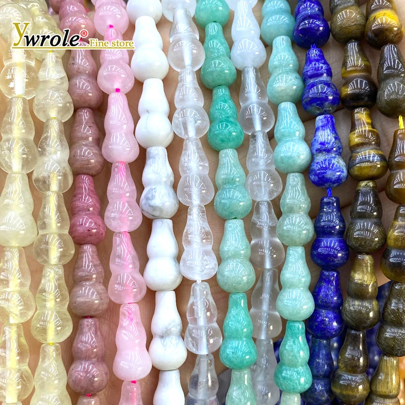 Natural Stone 8x15mm Lucky Calabash Amazonite Turquoise Jade Loose Spacer Beads for Jewelry Making Diy Bracelets Accessories