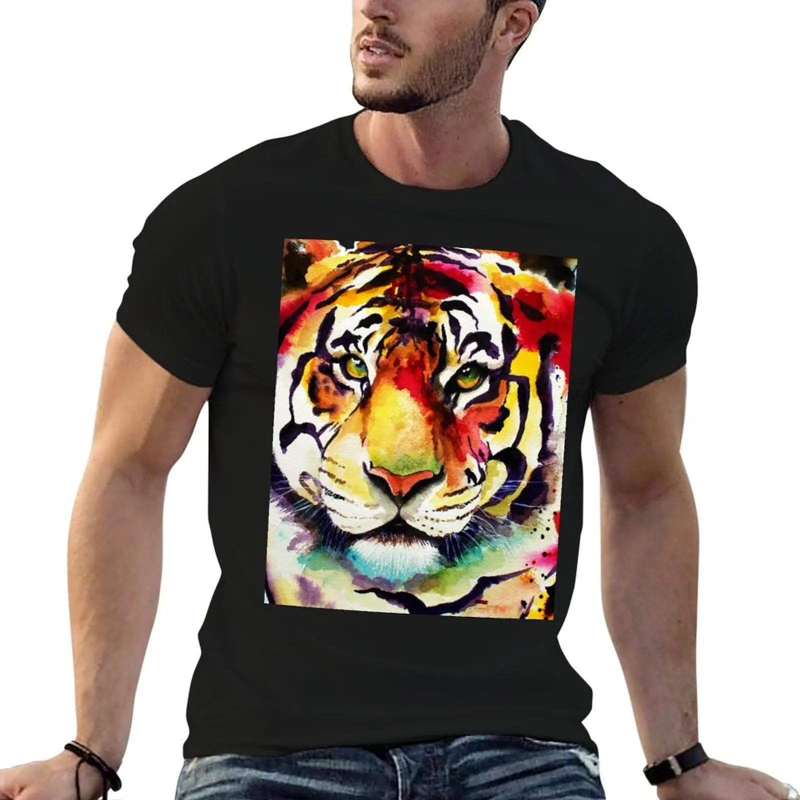 The Big Tiger T-Shirt cotton graphic tees anime figures mens big and tall t shirts