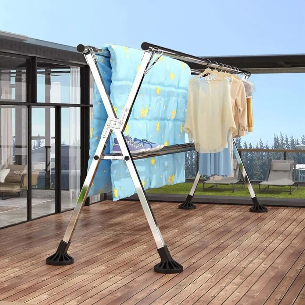 

Складная сверхмощная сушилка для одежды — складная сушилка для белья в помещении и на открытом воздухе (1,6 м)