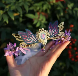 Natural Crystal Forest Woodland Elf Hair Tiara Leaves Garland Branch Handmade Crown Fairycore Elvens Fairy Bride Festival Gifts