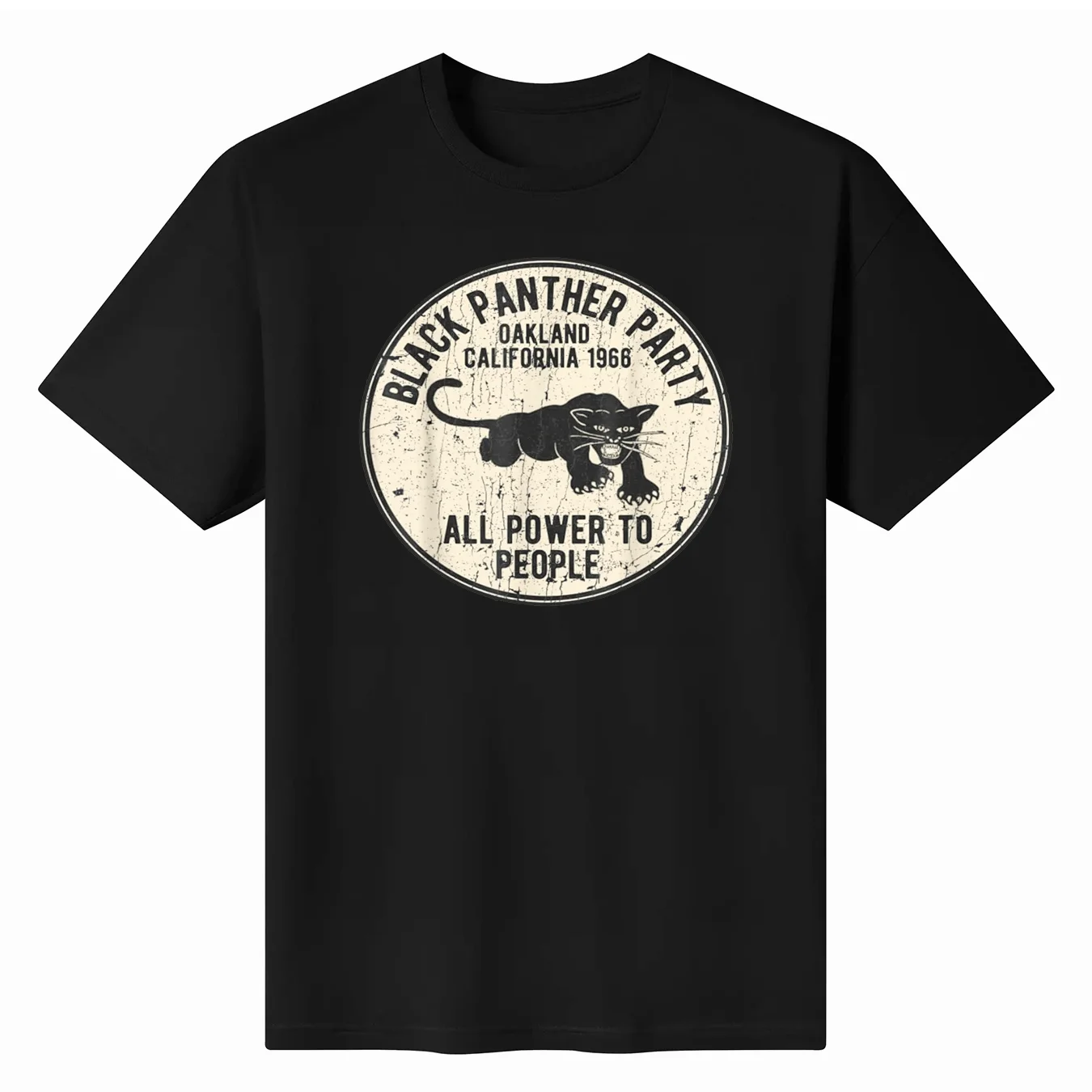 

1966 Oakland California Black Panther Party Men's Summer Short Sleeve Crew Neck Casual T-Shirt