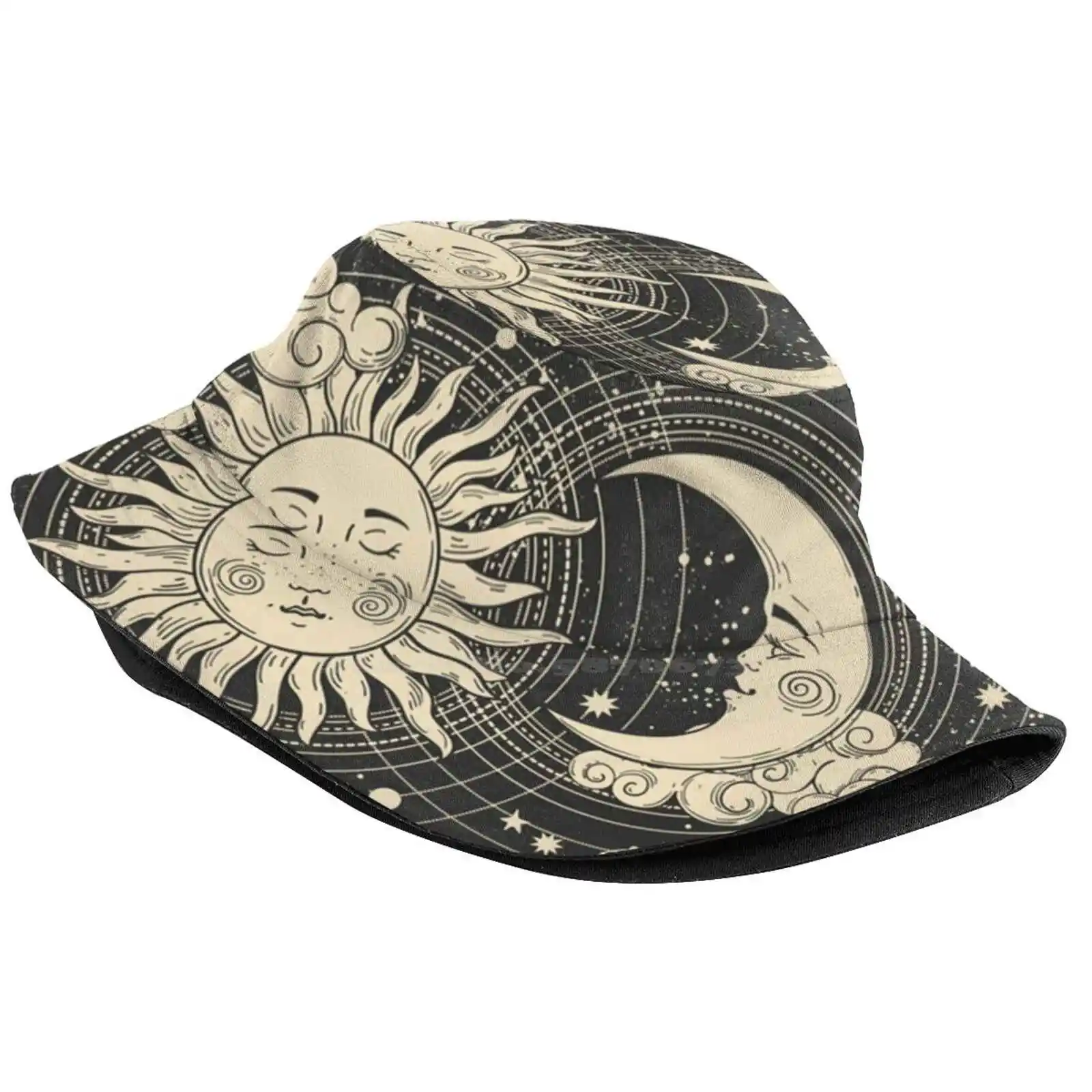 Celestial Alchemy Heavenly Sun Cap Fisherman Hat Bucket Hats Tumblr Edgy E Girl Soft Girl Kawaii Astrology Zodiac Sign Lunar