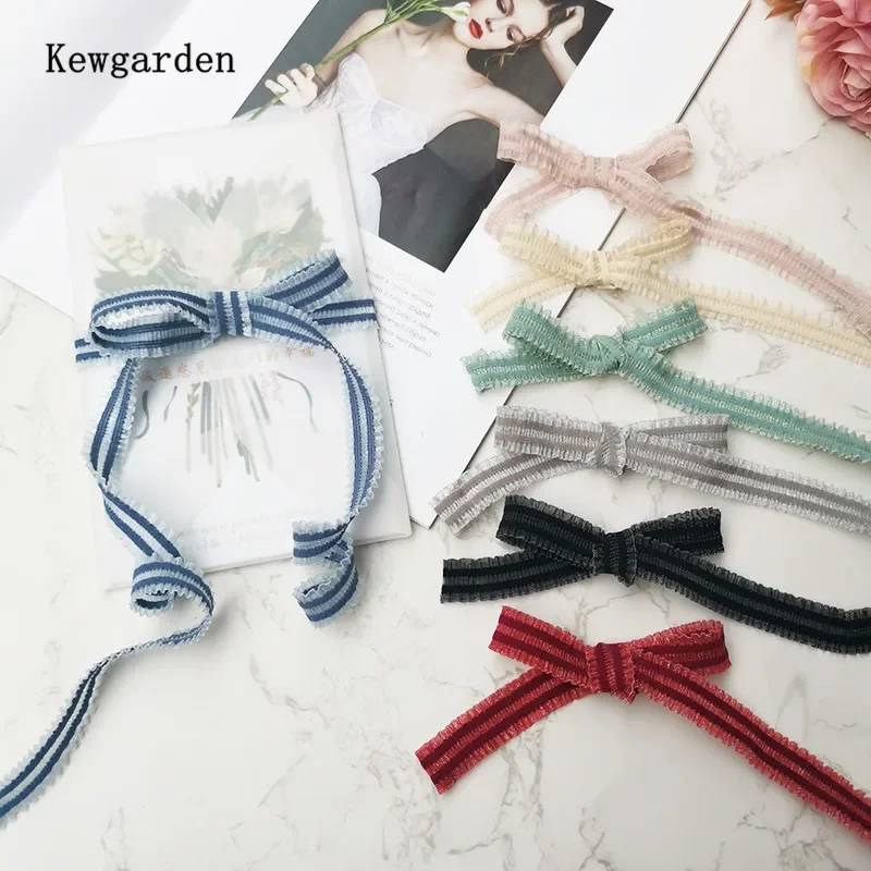 

Kewgarden эластичная кружевная лента 15 мм DIY банты для волос аксессуары лента ручной работы поделки подарок цветочная упаковка лямки 25 ярдов