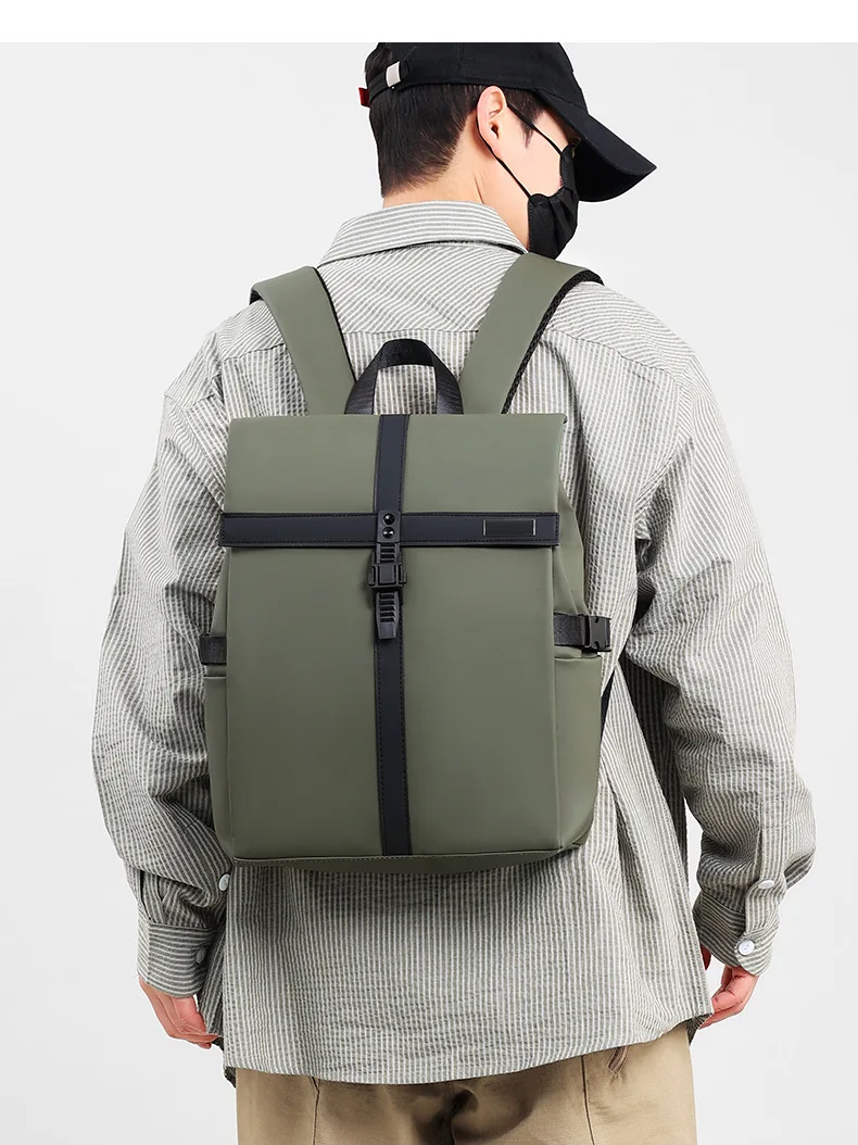 B 2026 Stilvoller Business-Rucksack für Herren, wasserdicht, 14 Zoll, Klapp-Laptop-Rucksack, mehrere Taschen, lässiger Tagesrucksack für Arbeit und Schule – Detail 7