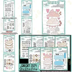 Valentine's Day Love Mail Add Ons Gnome Crossing New Metal Cutting Dies Stamps Scrapbook Diary Decoration Embossing Cut Dies