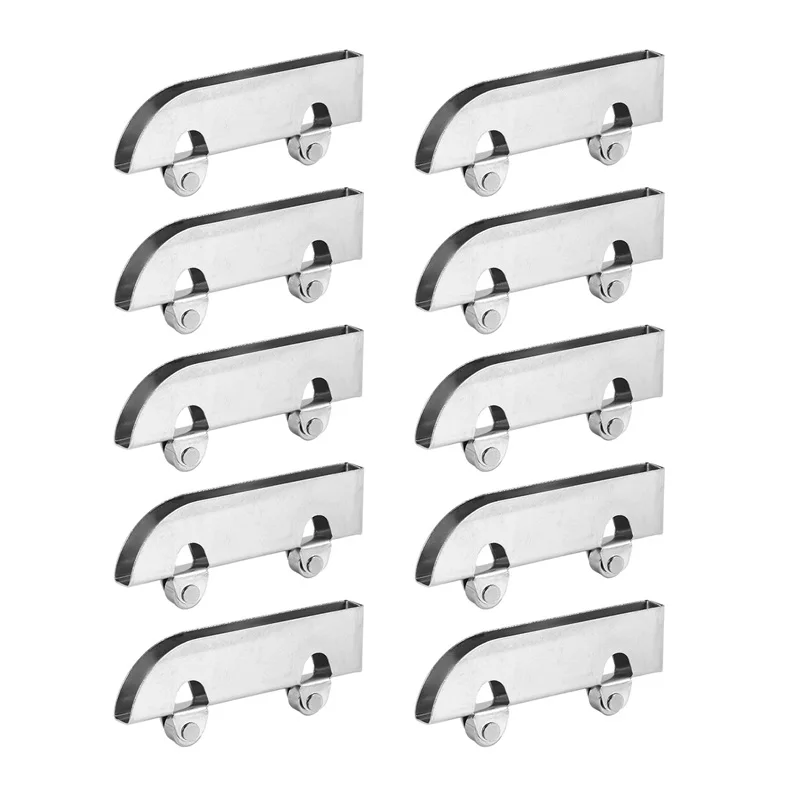 10-Piece Stainless Steel Double Flywheel Mountain Word Slot Sliding Door Track Glass Pulley Hardware Accessories
