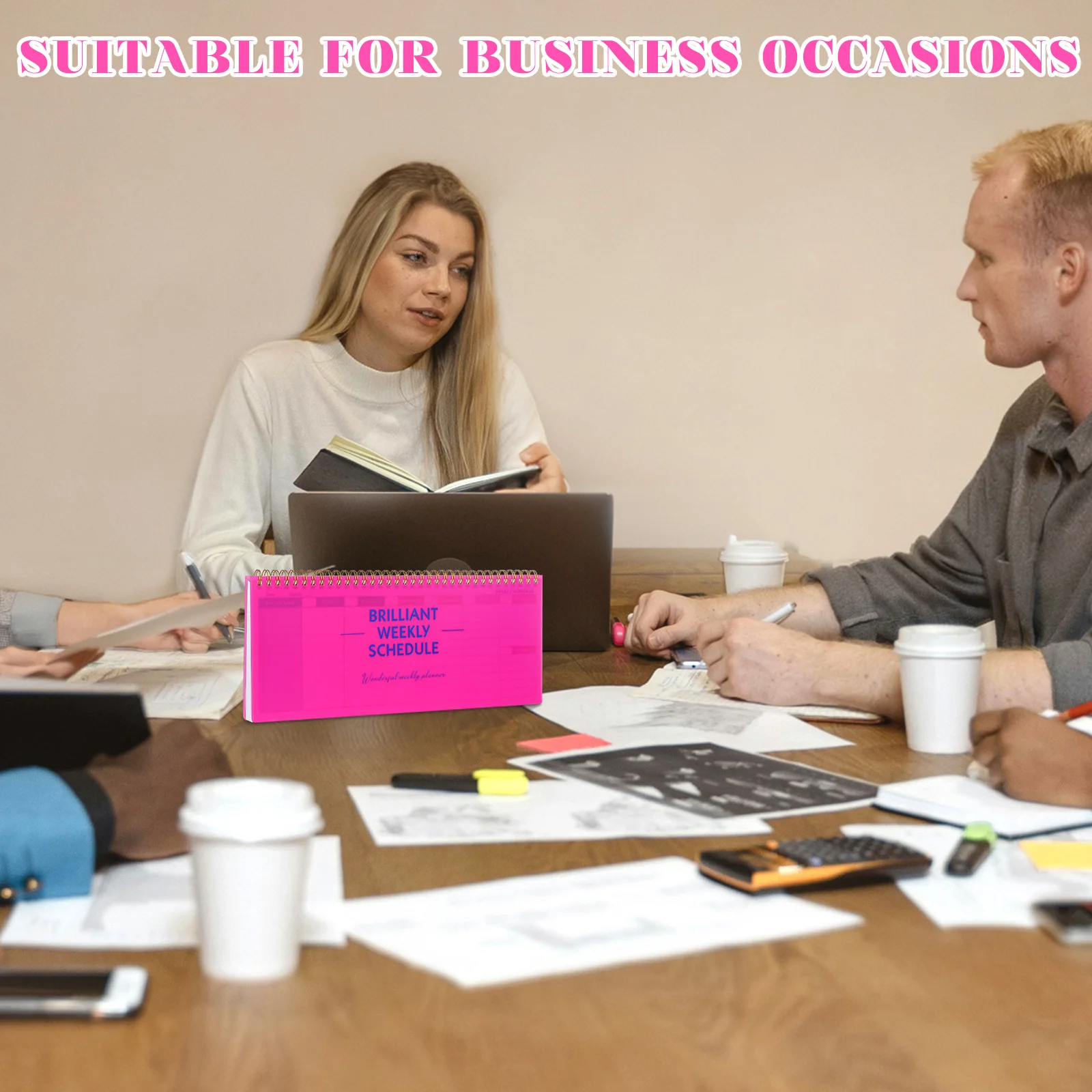 Weekplanner Ongedateerde horizontale lay-out Inktbestendige afscheurvellen Dagelijks schema-organizer voor werkafspraken Gewoonte