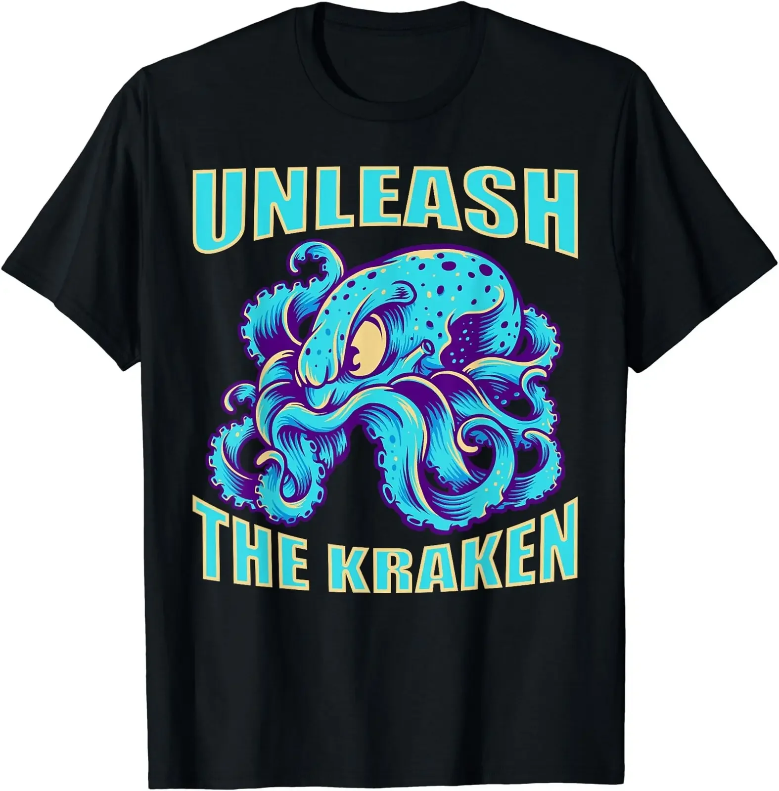 NEW LIMITED Kraken Sea Monster Vintage Unleash the Kraken T-Shirt Size S-5XL