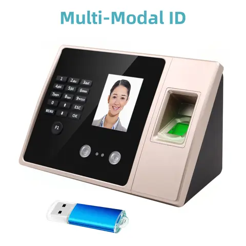 Facial Attendance Fingerprint Recognition Password Unlock Voice Prompt No Software UDisk FAT32 Format Direct Export EXCEL Report