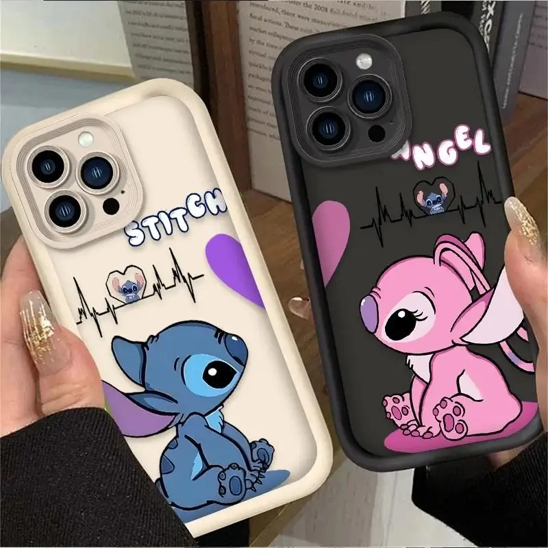 Stitch Couple Case For VIVO Y02 Y03 Y17 Y12 Y15 Y15S Y21 Y22S Y27 Y35 Y36 Y30 i Y31 Y53 Y75 Y76 Y77E Y16 Y19 Y20i V40 V27 V23 E