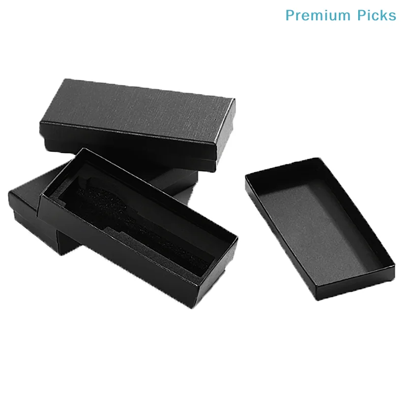 portable1 Pcs Black Rectangle Container Watch Box Travel Watches Jewelry Paper Boxes Gift Cases With Sponge