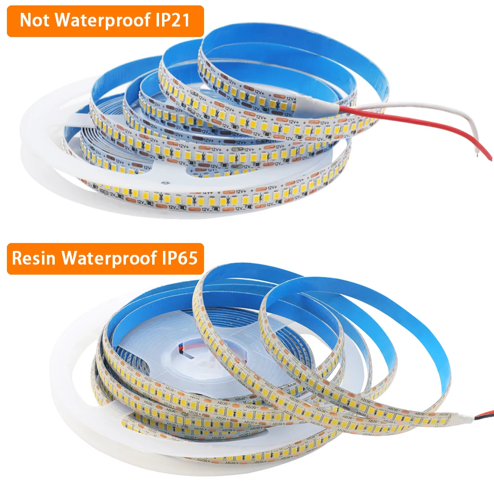 SMD 2835 12V LED Strip Light 240leds/m High Brightness 5M Flexible Led Tape Lamp Waterproof IP65 Cold Warm Natural White DC12V