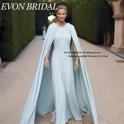 EVON-Vestido largo de satén para novia, traje de noche con mangas de Chal, suave, Formal, línea A, 2024 La madre de la novia vestido de novia, brazalete suave, vestido para ocasiones oficiales, vestido de noche de larg