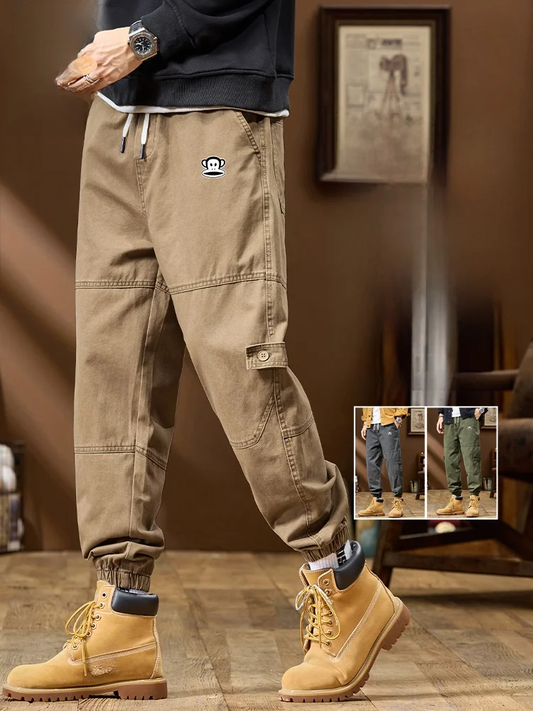 

PaulFrank American Sle Work Pants Loose Trousers for Men Casual Harlan Loose Fit Breathable Cotton Youth Spring Autumn