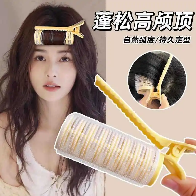 2Pcs/Pair Blue Pink Yellow Bangs curling Irons Lazy Hair Rollers Fluffy Clips Air 11cm Heatless curler DIY Hair Styling