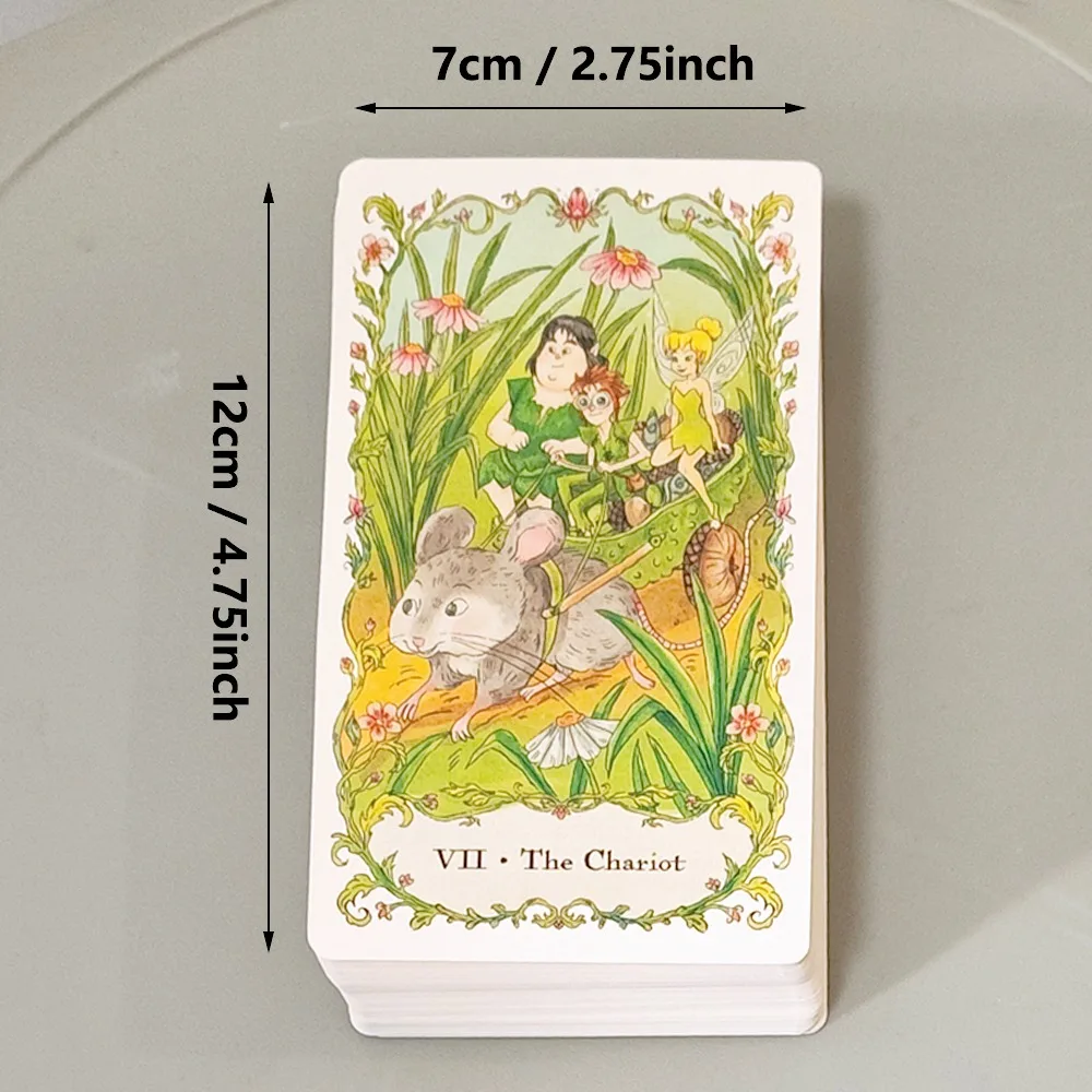 Fairies Tarot Deck in Rigid Box, 78 Pcs Whimsical Fairy Themed Tarot Cards for Beginners, Double-embossed Cardstock 12*7cm