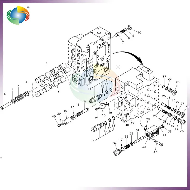 

VOE 14535506 VOE14535506 Комплект уплотнений главного клапана для экскаватора Volvo EC135B EC140B EC140D