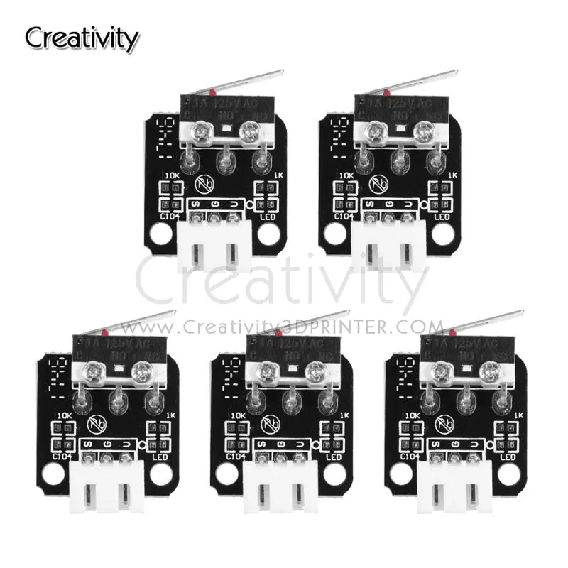 3D Printer Accessories X/Y/Z Axis End Stop Limit Switch 3Pin N/O N/C Easy to Use Micro Switch For CR10 Series Accesorios Ender-3