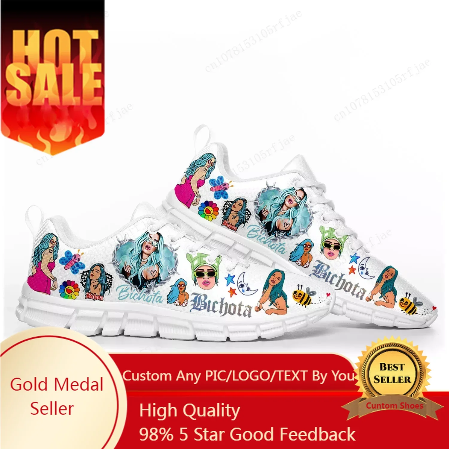 

Karol G Bichota Sports Shoes Mens Womens Teenager Kids Children Sneakers Casual Custom Made Couple Shoes White