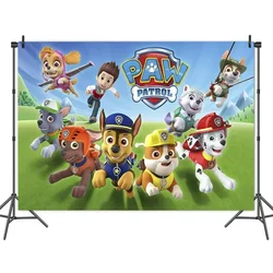 Paw Patrol Kids Birthday Party Backdrop Anime Figure Patrol Canine Background Baby Shower Wall Hanging Photography Decoration