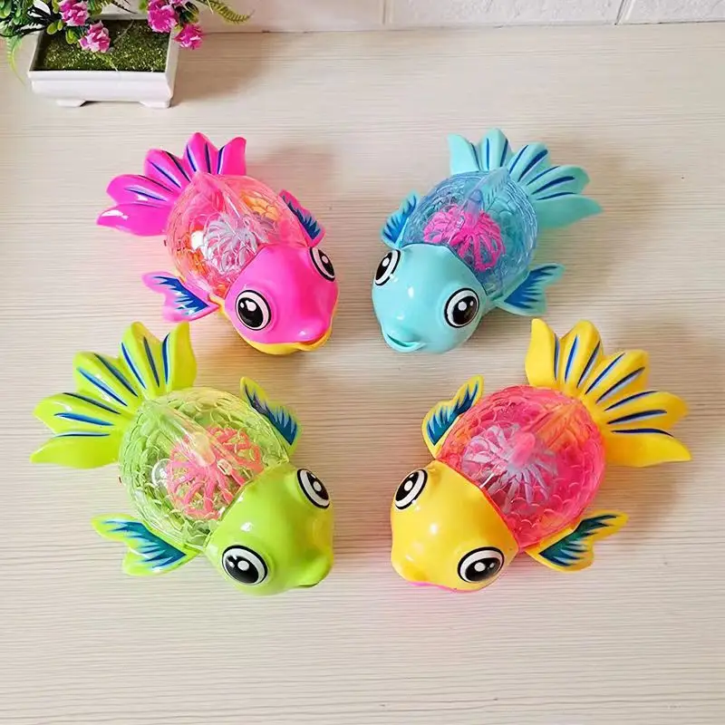 Children's Flashing Electric Rope Pulling Goldfish Piggy Toys Light-up Musical Toys Funny Light-up Toys Kids Educational Toys