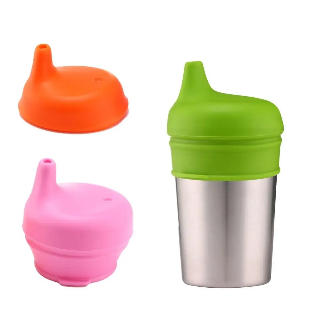 Creative With Protruding Straw Hole Silicone Sippy Cup Lids Stretchable Leak Proof Straw Cup Covers Splash Proof BPA-free Babies