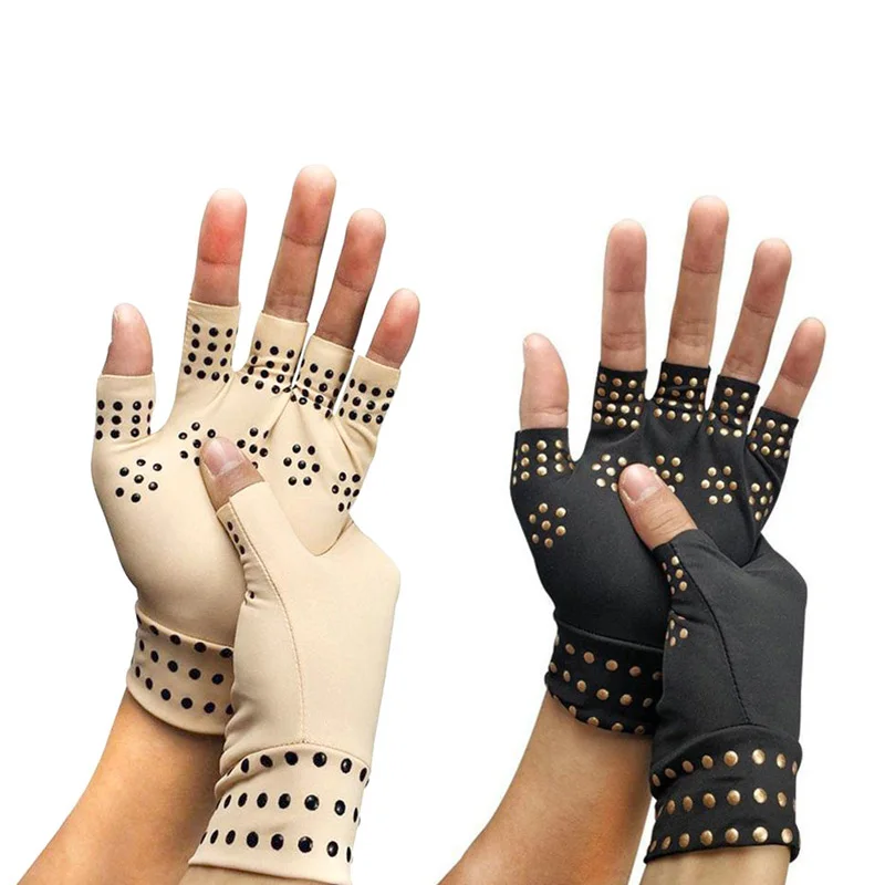 2PCS Magnetic Gloves Arthritis Therapy Gloves for Arthritis Joint Pain Treat Fingerless Glove Rheumatoid Hand Pain Relief