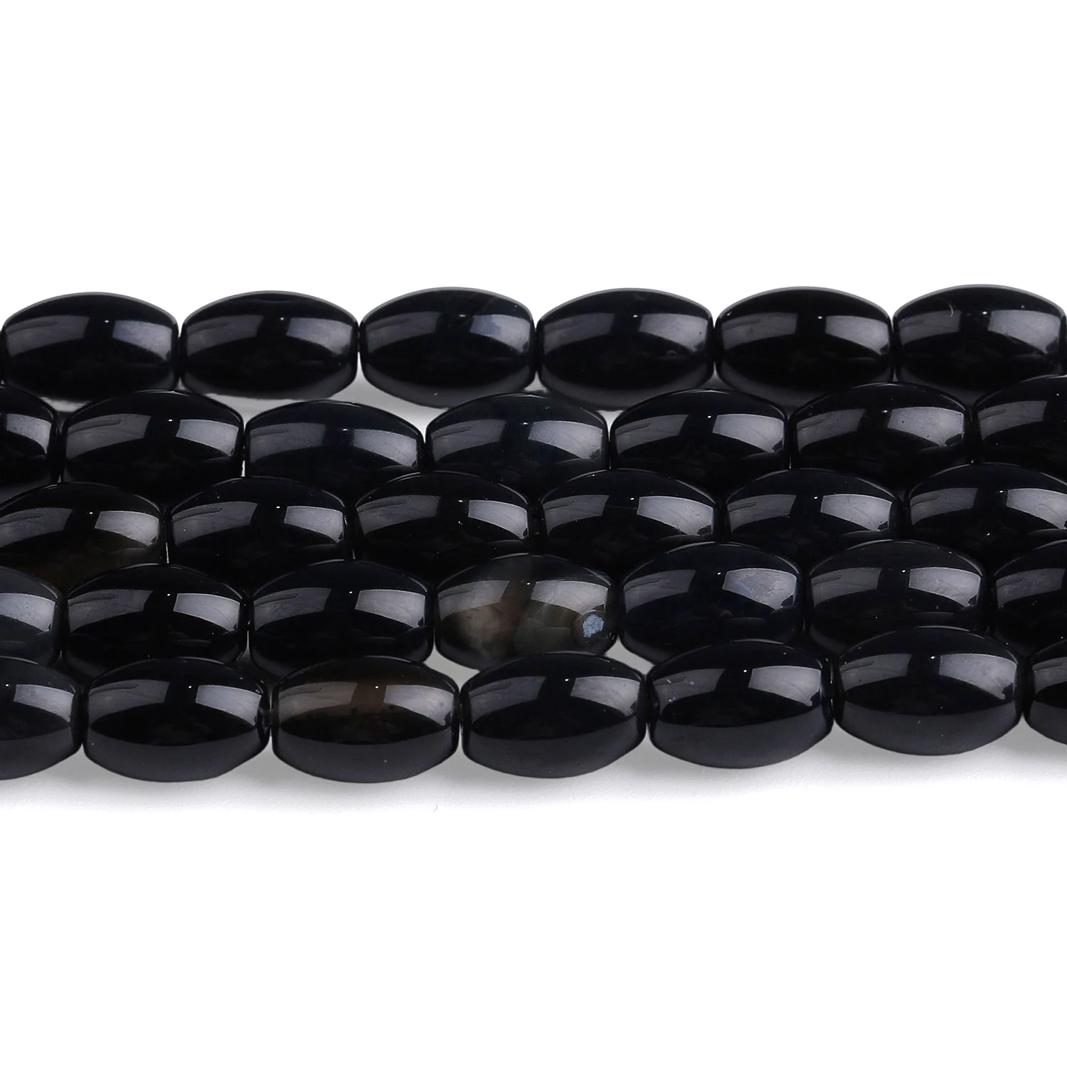8x12mm Rice Shape Natural Stone Black Onyx Beads Loose Beads for Jewelry Making DIY Energy Charms Bracelets Necklace