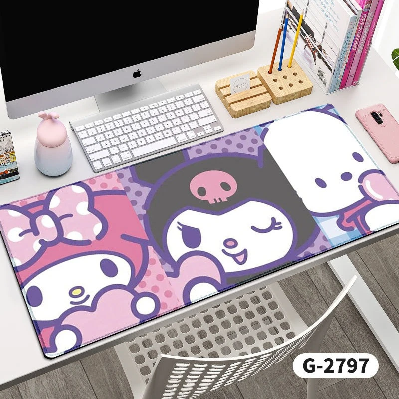 

Коврик для мыши Kawaii Kuromi, аксессуары для компьютерных игр, коврик для мыши XXL, коврики для мыши для геймеров, нескользящие коврики для мыши, настольный коврик для клавиатуры, новый