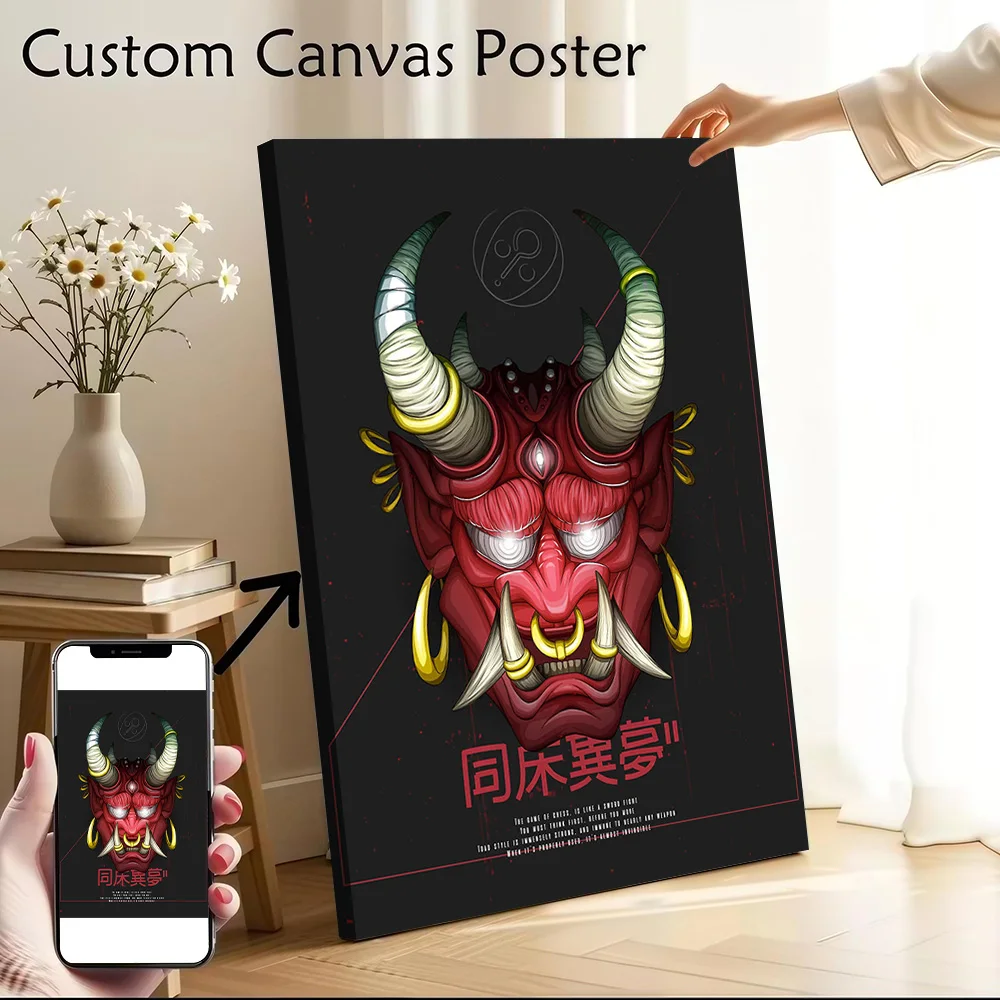 Red Devil Canvas Wall Arts Poster Customizable Pictures Printing for Room Bedroom Decoration Vintage Decor Luxury Art Mural Home