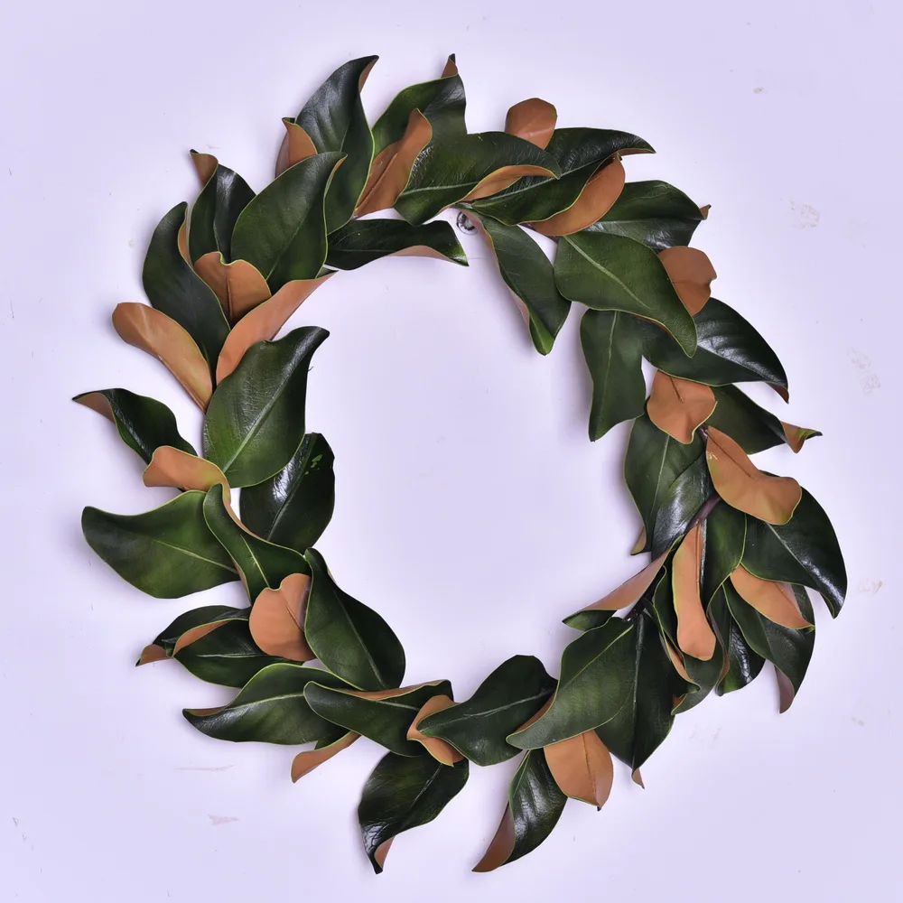 144cm High Quality Eva Artificial Magnolia Leaf Rattan Fake Green Leaves Party Wedding Decorative Garland Plants Xmas Decor