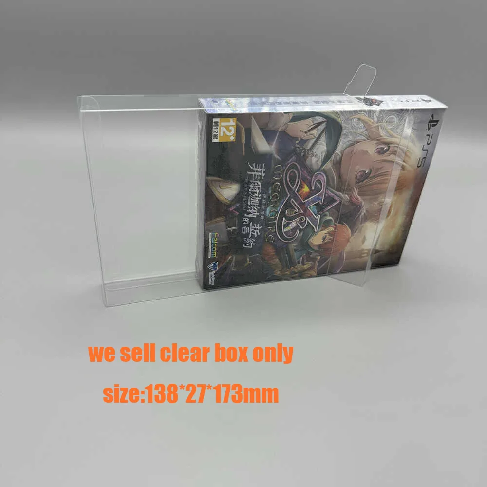 Transparent PET Display box Storage Case for ps5 for Ys: Felghana no Chikai game Protective box