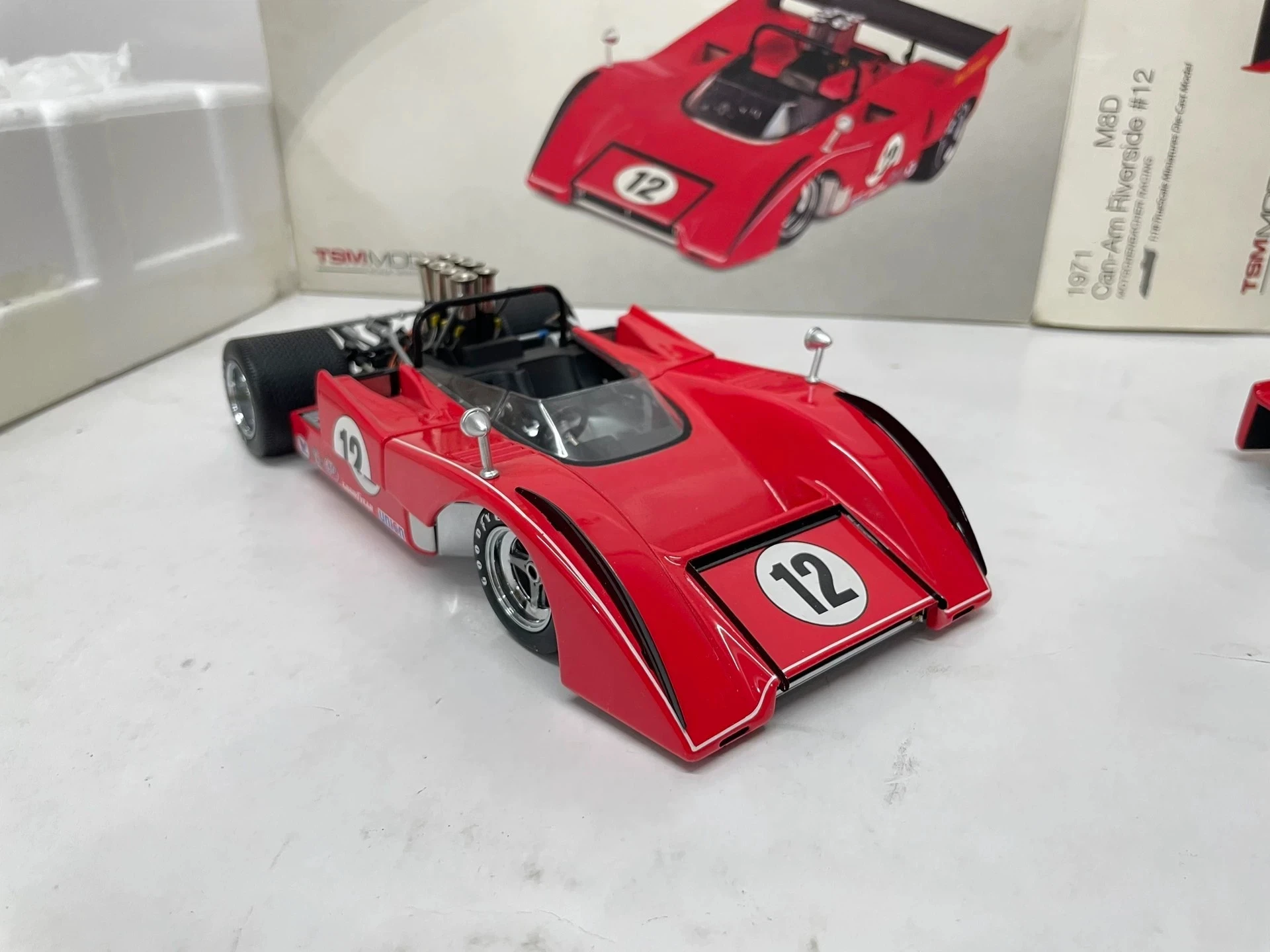 TSM 1:18 M8D Can-Am Riverside #12 1971 Simulation Limited Edition All Open Alloy Metal Static Car Model Toy Gift