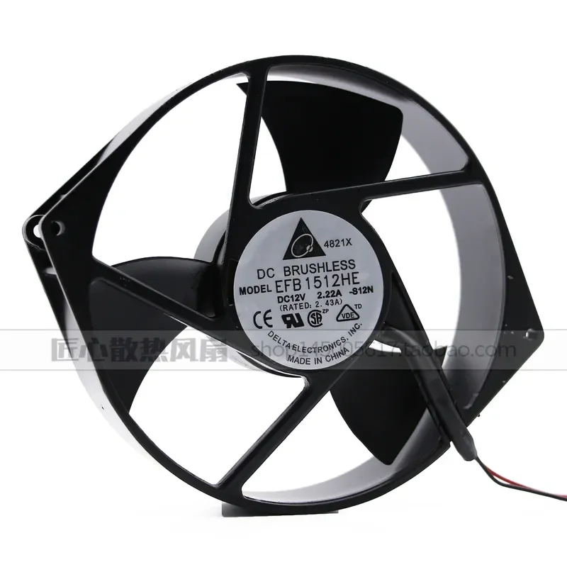 Delta EFB1512HE 12V 2.22A 17CM Ventilation Cooling BBQ Smoking Fan Exhaust Fan for Smoking Meter