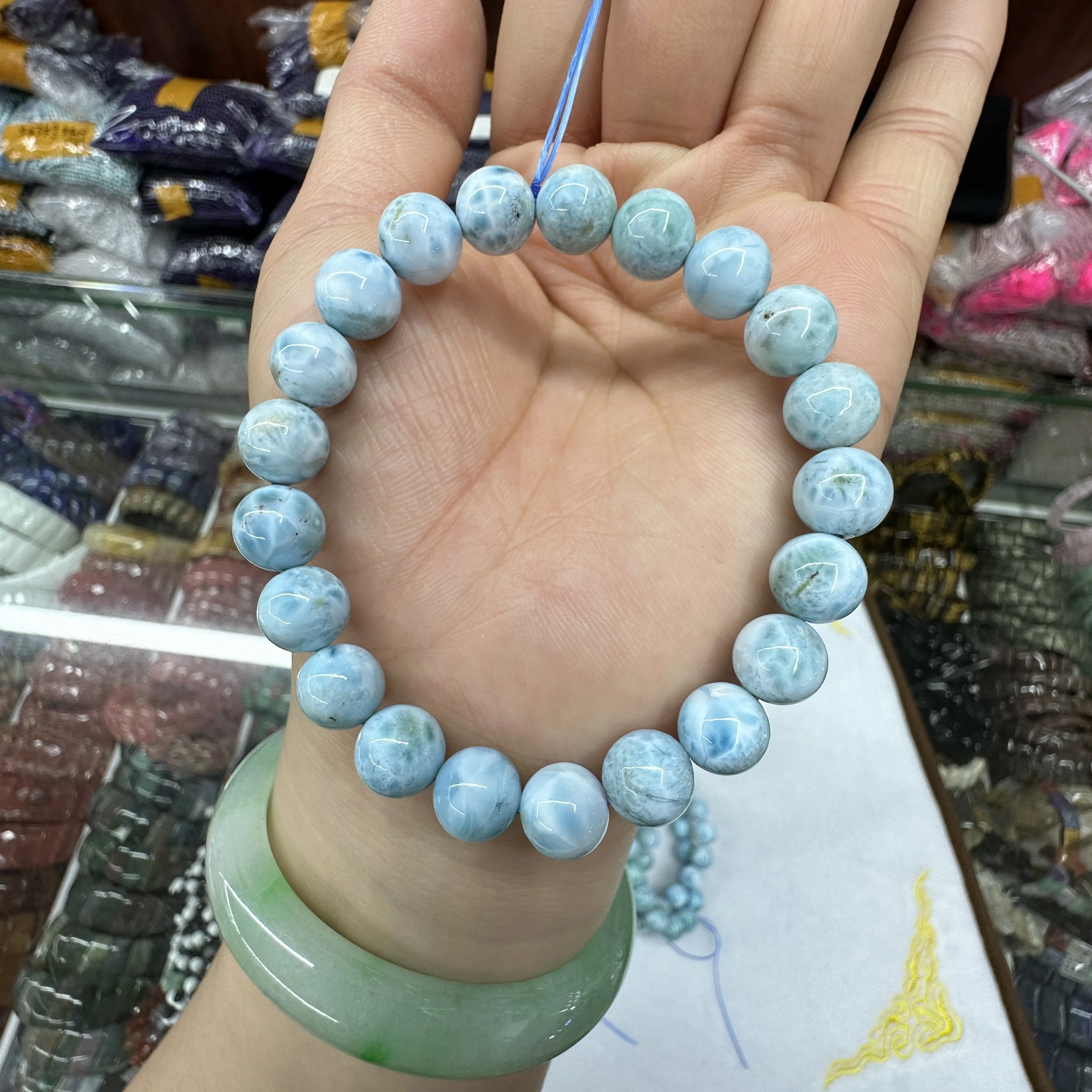 

Larimar Stone Bead Bracelet Natural Stone Bracelet Senior Jewelry Female for Gift Wholesale!9mm