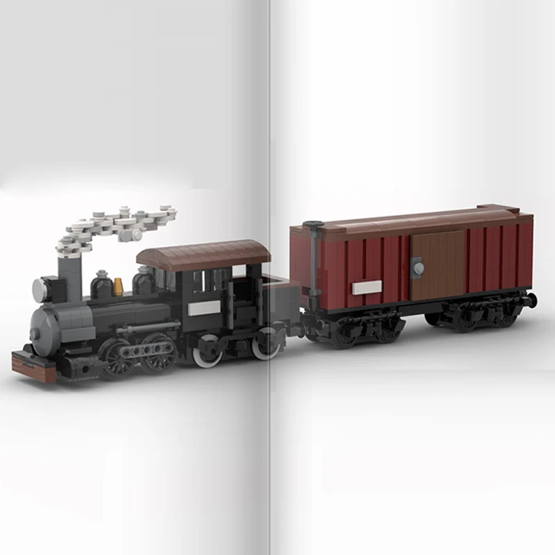 Modelo de coche urbano, ladrillos de construcción MOC, ferrocarril 0-4-4, locomotora de vapor, tecnología Modular, regalos de vacaciones para niños, traje de juguetes para montar