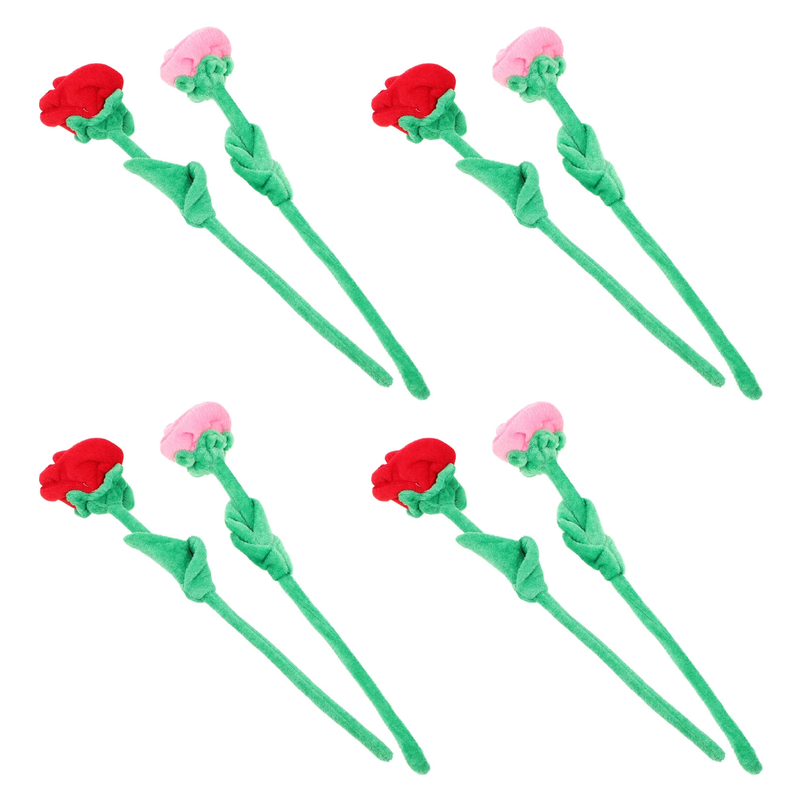 8 Pcs Plush Flower Artificial Flowers Bendable Stem Party Decor Decorative Fabric Crystal The Baby Gifts