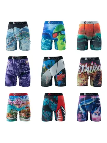 ETHIKA Men Underwear Boxers 1Pcs Sexy Breathable Mesh Crotch Man Swimming Underpants Plus Size Mens Panties Men's Boxers Briefs