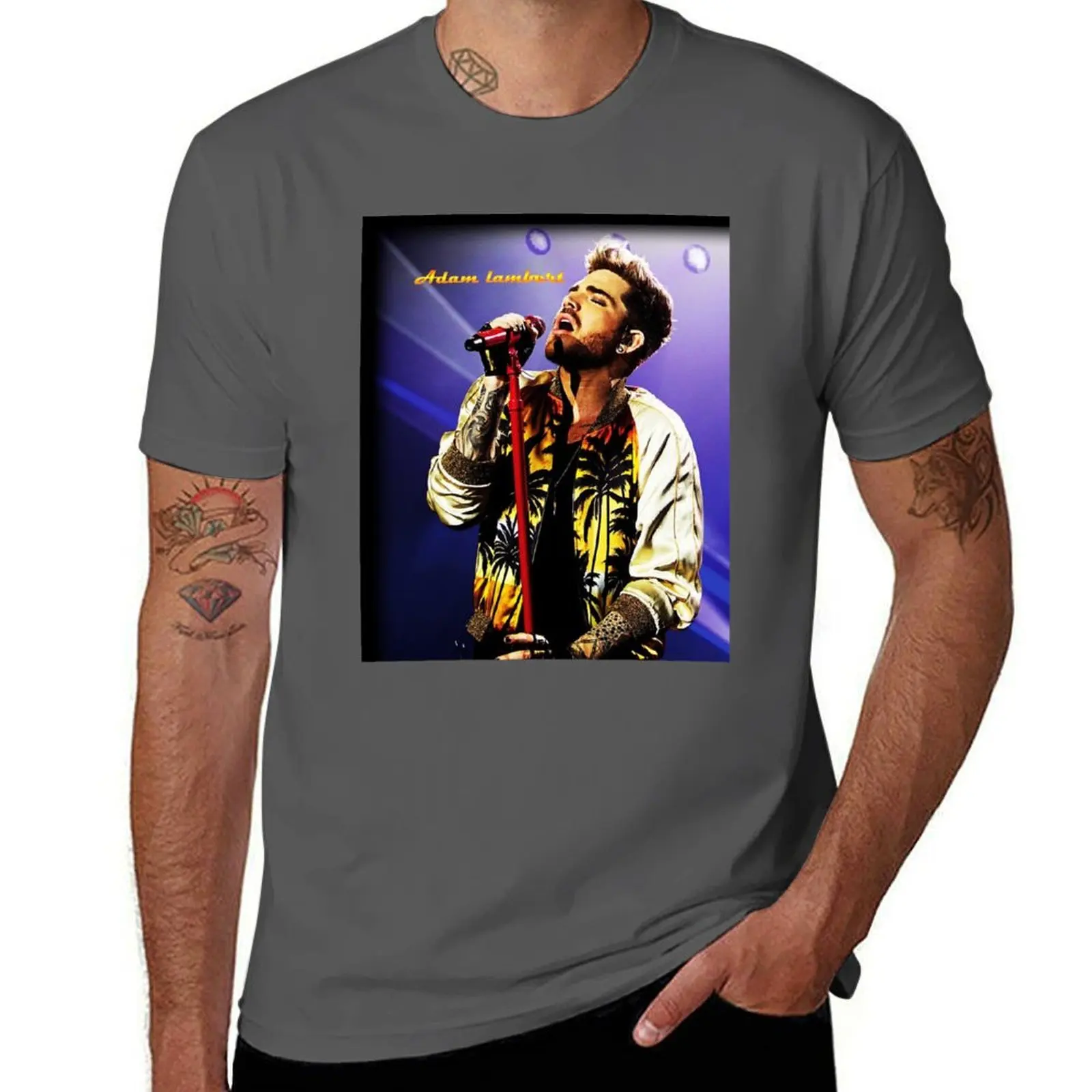 

Best of adam lambert singer international exselna T-Shirt Summer Casual Loose T-Shirt