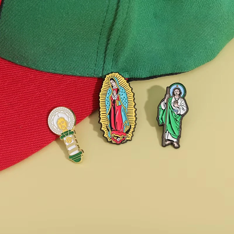 Creative Lady of Guadalupe Saint Enamel Pins Baseball Caps Brooches Backpack Lapel Badge Accessories Gift for Friends Wholesale