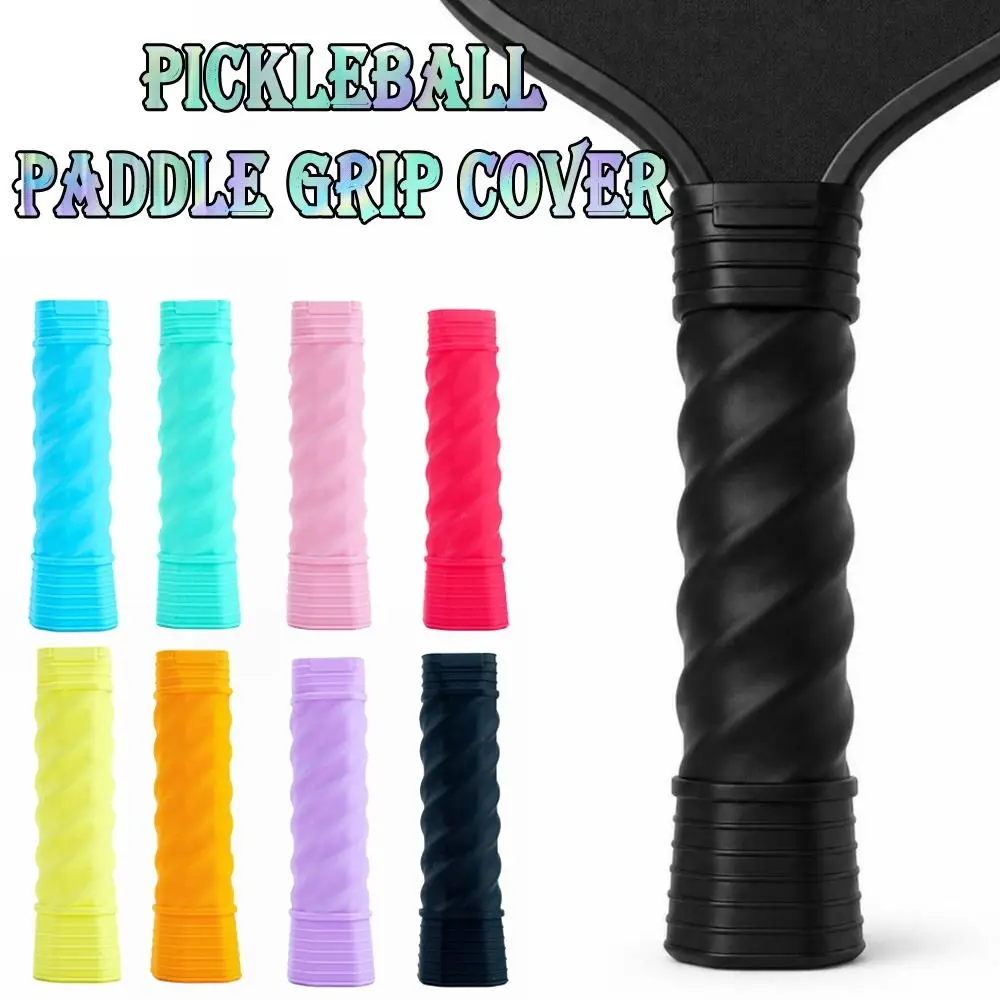 Silicone Pickleball Paddle Grip Cover Sweat Absorbing Non-Slip Racket Handle Sleeve Replacement Reusable Pickleball Grip Sleeve
