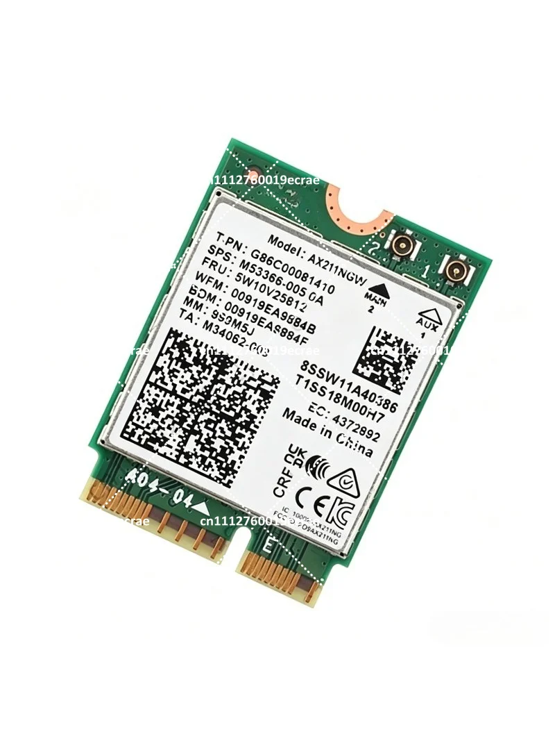 Mini PCI-E WiFi 6E AX211 Tri-Band 5374Mbps Wireless Network Card with Bluetooth 5.3 for  AX211 M.2 Key-E CNVIO2