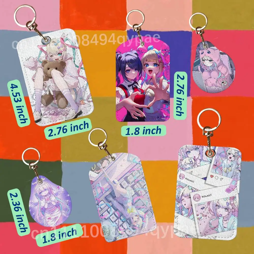Kangel N-Needy Streamer Overload Leather Access Card Case Anti-lost Card Holder Keychain Accessories Key Tag Ring