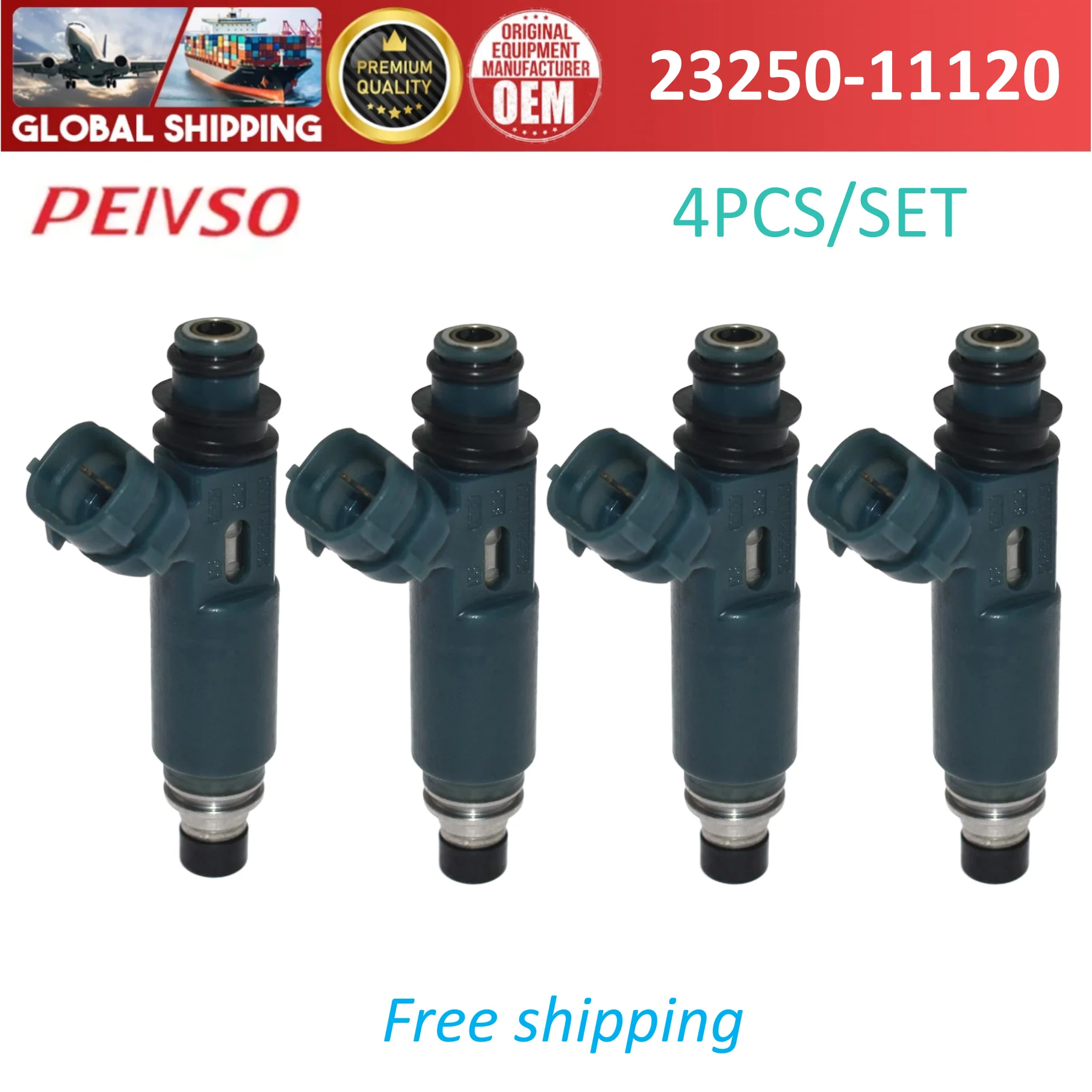 

4pcs Fuel Injector 23250-11120 For Toyota Starlet EP91 Corolla EE102 Tercel EL51 4EFE